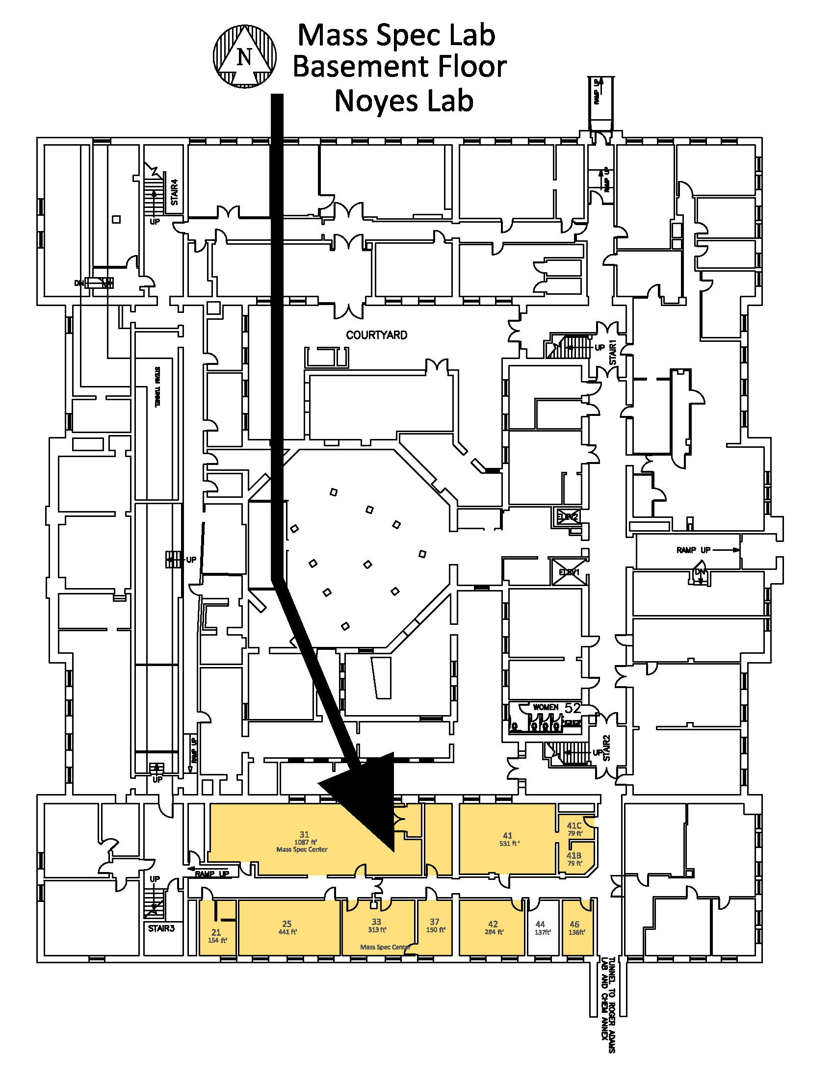 mass spec location map noyes lab