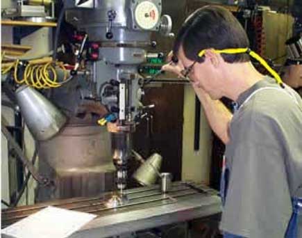 vacuum flange on a vertical mill