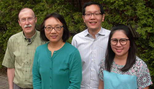 NMR Lab Staff - (from left to right) Dean Olson, Lingyang Zhu, Andre Sutrisno, and Nikki Duay