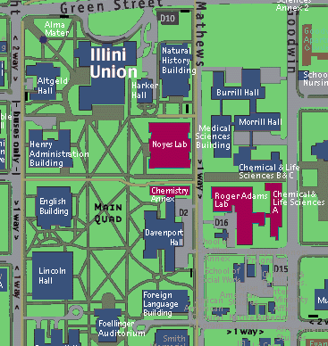 Noyes Lab location and other SCS buildings