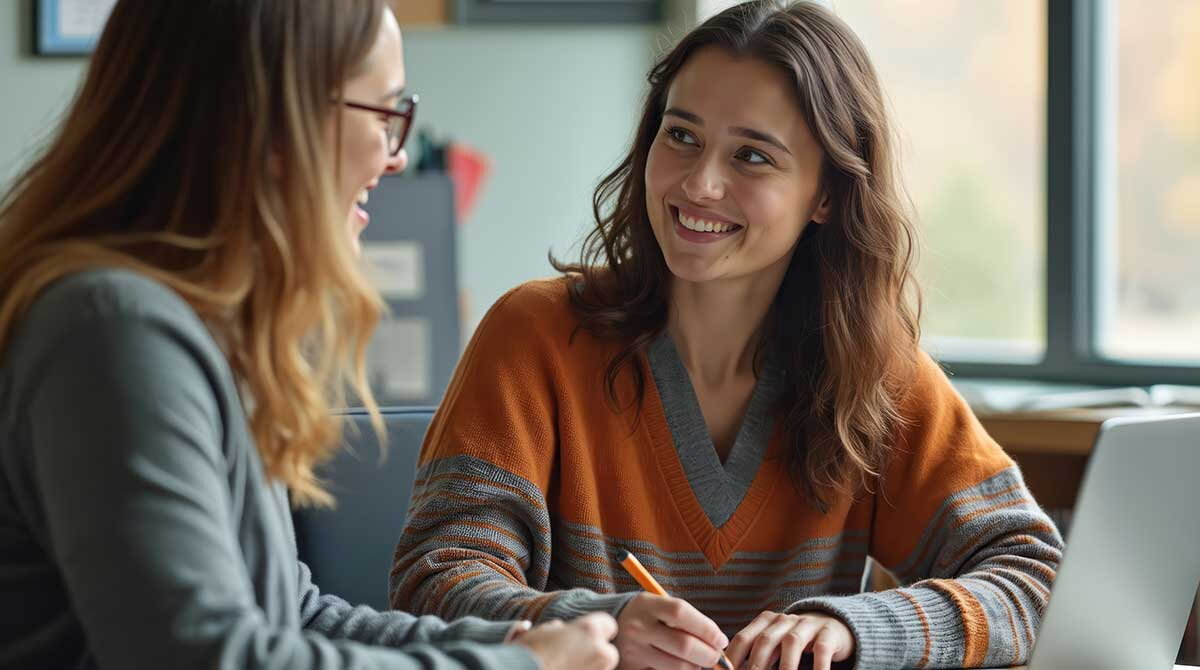 advisor with student