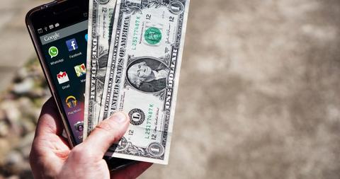 mobile phone and money