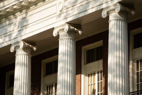 picture of the columns outside the English building