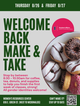 Flyer of program decsribed in text of page. Plate of donuts shown. 