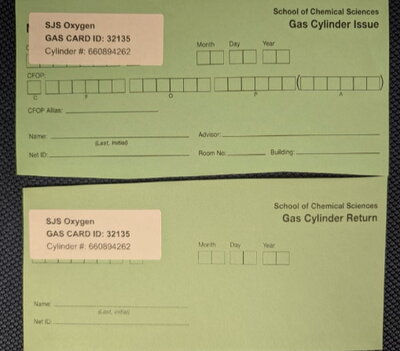 compressed gas check out card