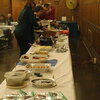 picture of a potluck buffet table