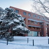 Picture of the Foreign Languages Building surrounded by snow.