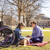 Spring Break - Main Quad - wheelchair - disability  70 degrees + sunshine = a glorious spring break at Illinois