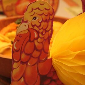 Thanksgiving decoration of a paper turkey