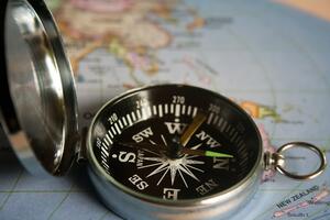 picture of a compass on a map