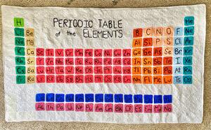 periodic table made from sewing