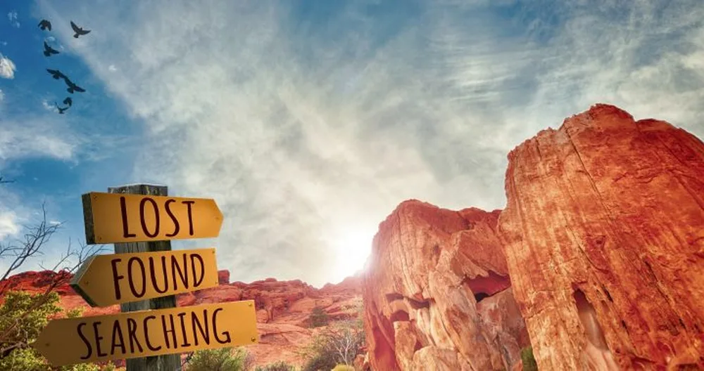 sign in desert lost found searching