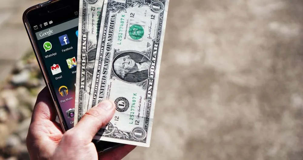 mobile phone and money