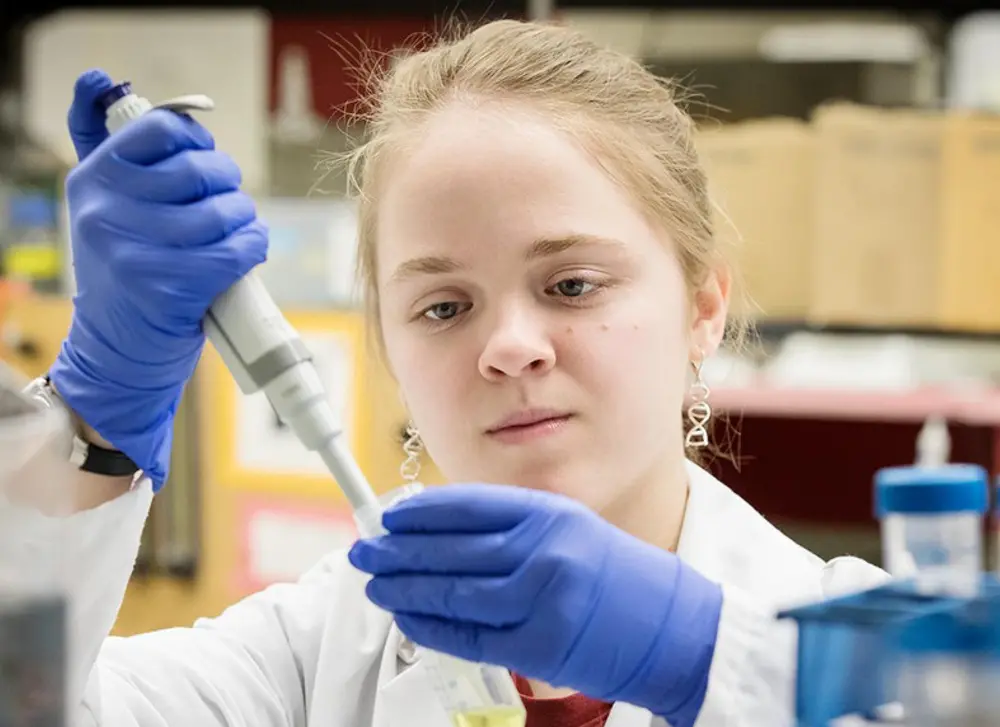 Student in lab