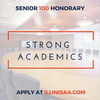 Stong Academics Sonior 100 Honorary Consider applying today at http://illinisaa.com. Deadline Monday, March 29. Hazy background photo of a conference room.